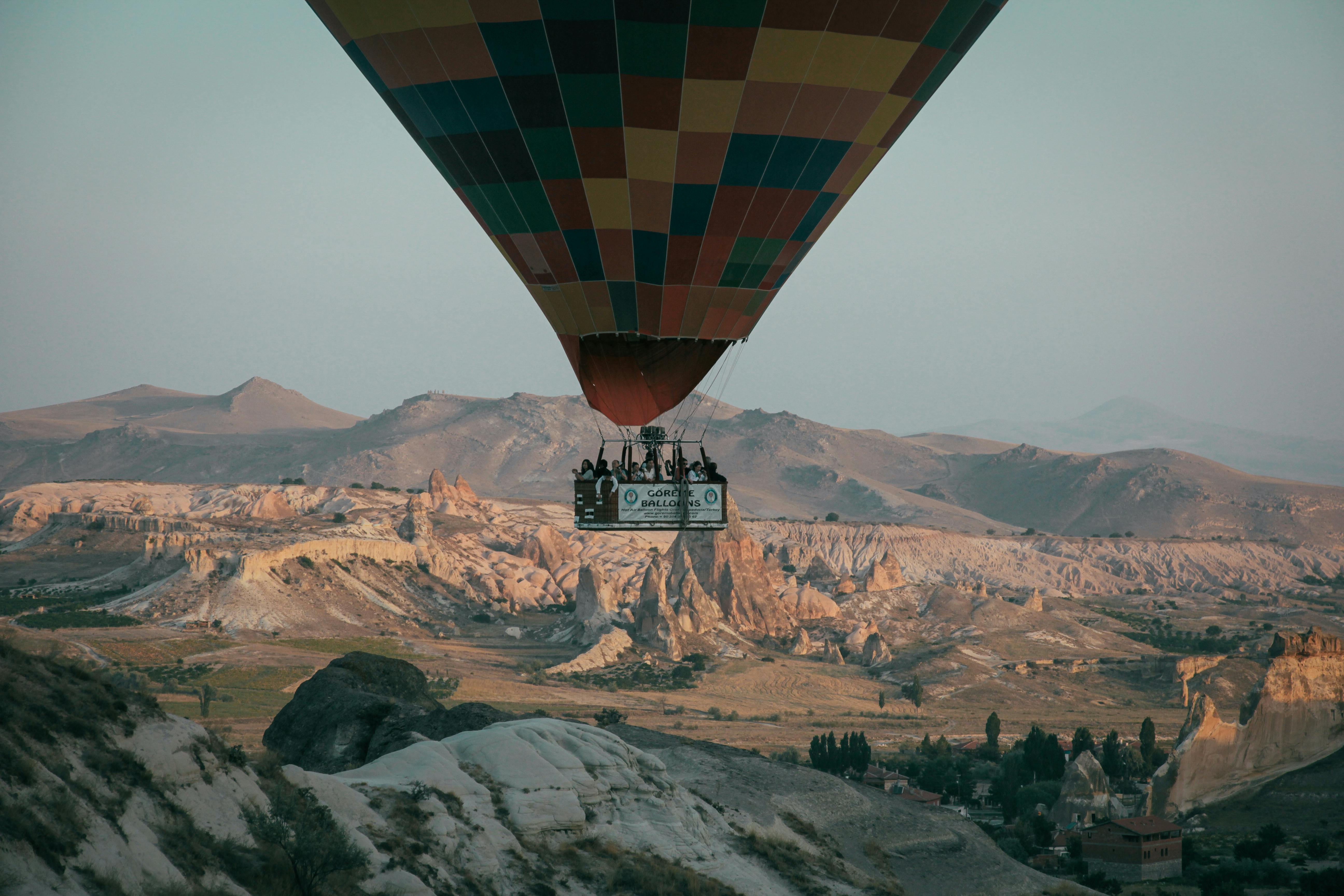 multi coloured hot air balloon