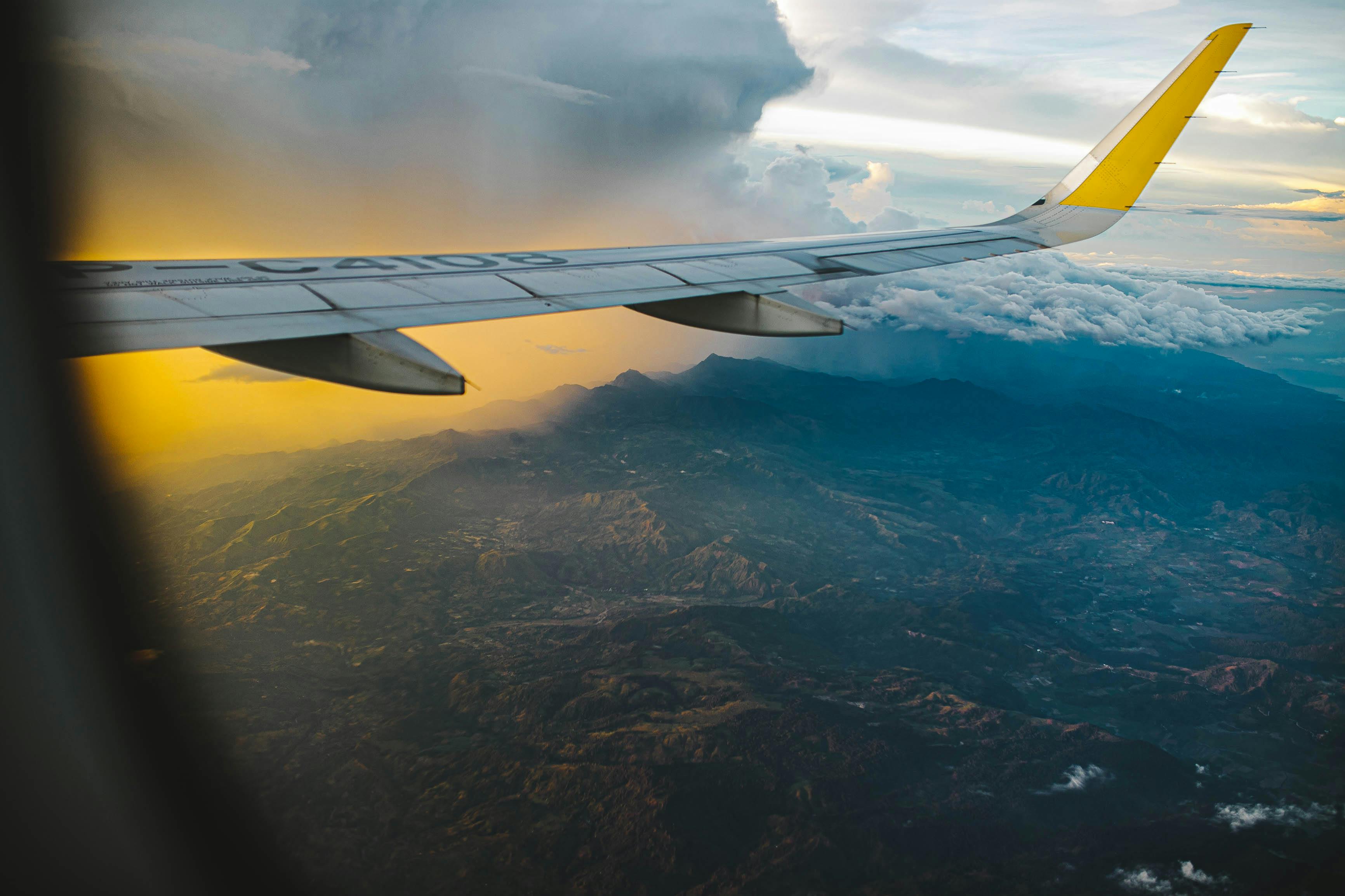 white airplane wing