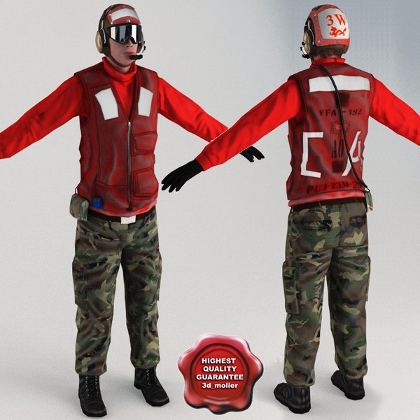 aviation boatswain v4 t-pose 3d model