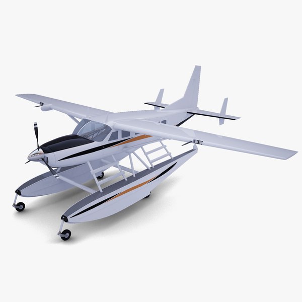 3d model polygonal cessna caravan amphibian