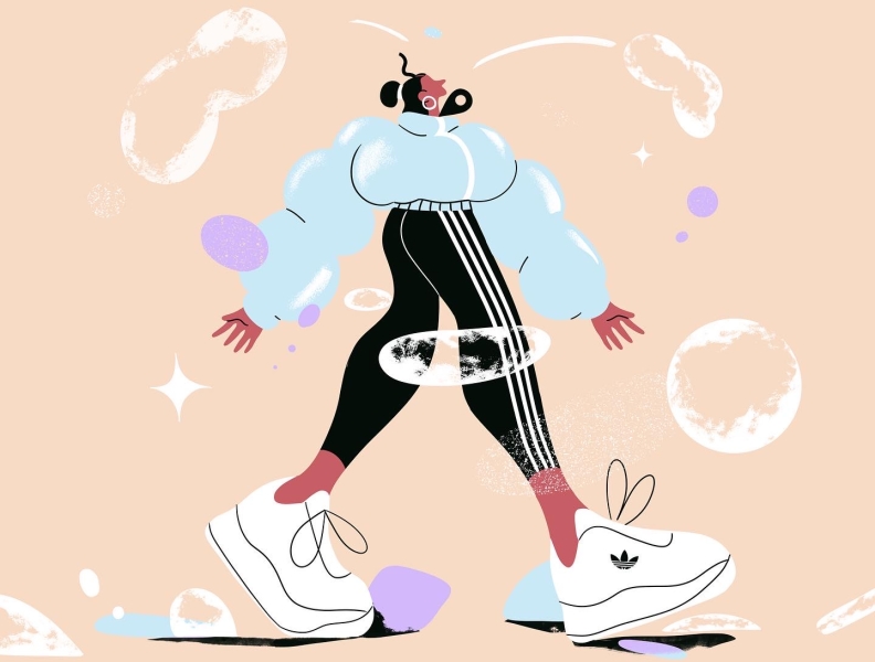 Breathe in, breathe out adidas air characterdesign design fragments illustration workout