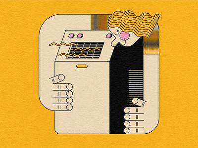 Sunshine ac air conditioner hot illustration portrait summer woman
