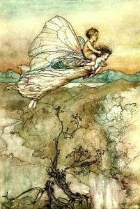 Sylph fairy of the Air - illustration by Arthur Rackham to the 1908 edition of A Midsummer Night&
